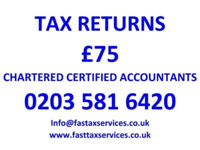 Tax Returns for £75, Companies Accounts for £100 - Quality services at low cost