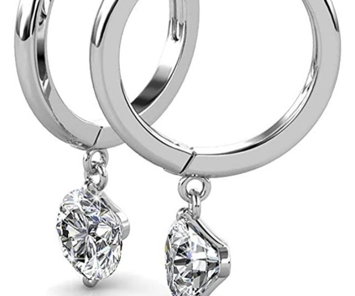 White Gold Hoop Earrings